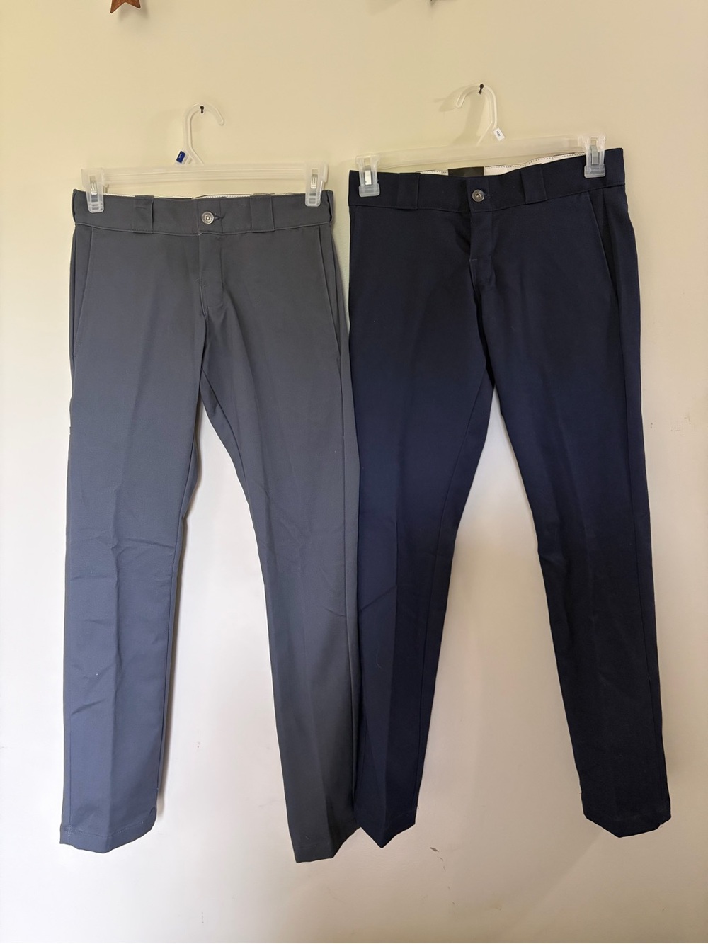 Lot of 2 Dickie flex double knee work pant Men 28X30 NWT Navy Gray Slim Straight